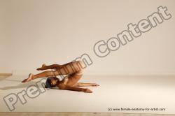 Nude Gymnastic poses Woman White Moving poses Slim long brown Dynamic poses Pinup